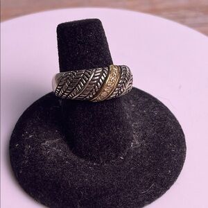 Andrea Candela Diamonds 14k Sterling Ring 925 CJI East West Size 7